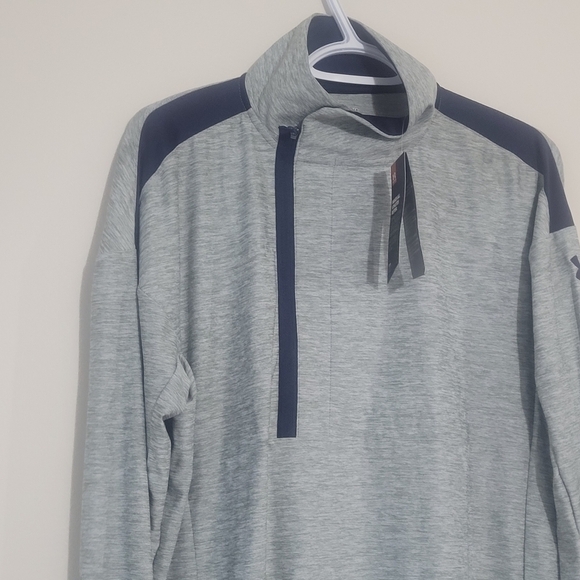 Under ARMOUR Womens 1/2 Zip Pullover size M/M gray and navy blue - Picture 2 of 8